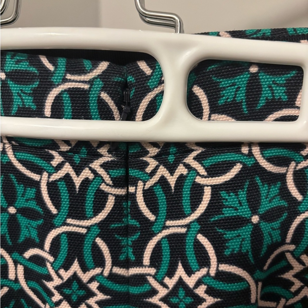 J. Crew Teal and White Geometric Pencil Skirt - Picture 9 of 9